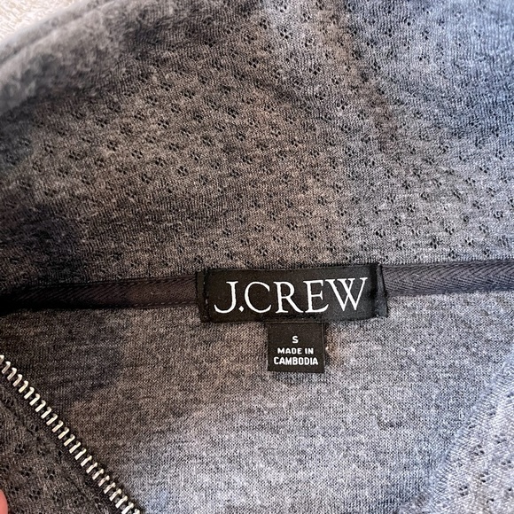 J.Crew Women’s Grey Terry Half-Zip Pointelle Pullover Sweatshirt Size S - Picture 5 of 5